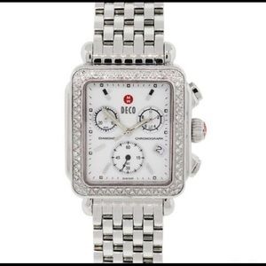GUC Movado Deco Diamond Case Diamond Dial Stainless Steel Watch